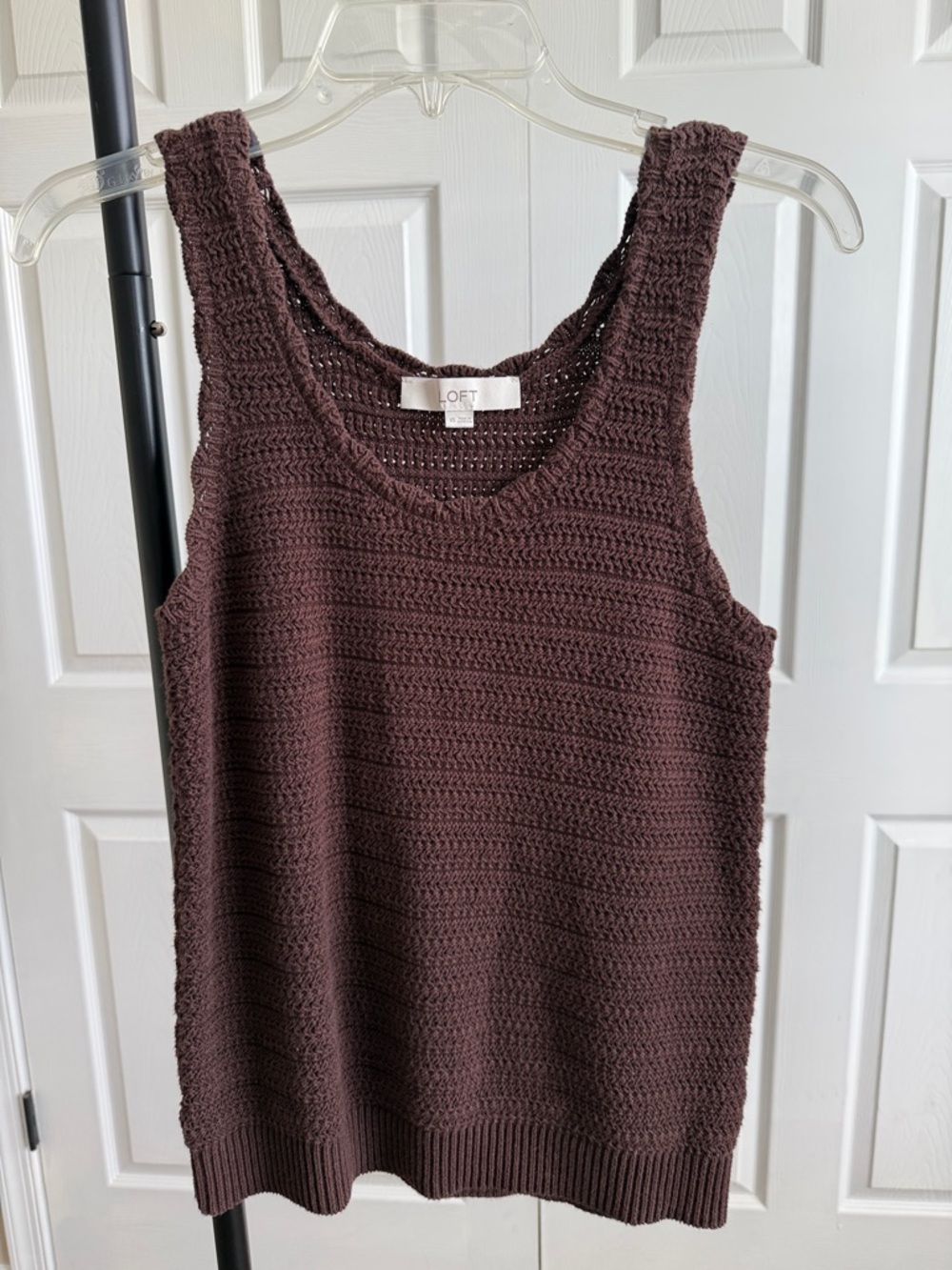 LOFT Textured Knit Tank - Brown